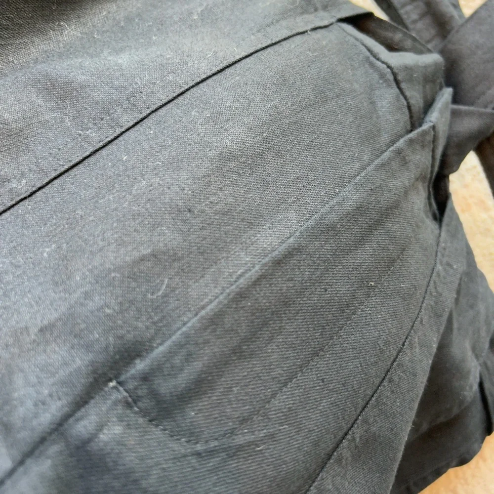 Banana Republic Black Linen Blend Belted Utility Pants
